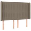 vidaXL Kopfteil mit Ohren Taupe 147x16x118/128 cm Stoff