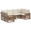 vidaXL Gartensofa-set 6 stk. 6-Sitzanzahl Beige und Cremewei&szlig;