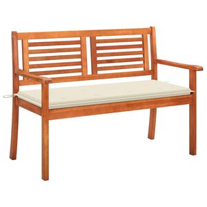 vidaXL 2-Sitzer-Gartenbank mit Auflage 120 cm Massivholz Eukalyptus