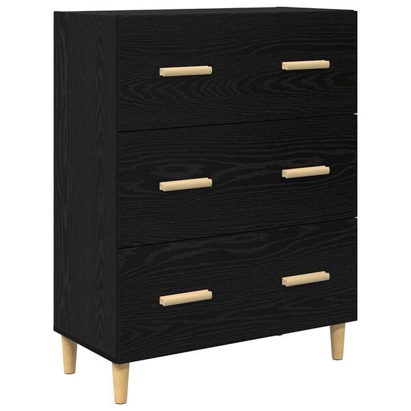 vidaXL Sideboard Schwarz Eichen-Optik 69,5 x 34 x 90 cm Holzwerkstoff