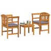vidaXL Gartenrosen-Lounge-Set mit Kissen 3 pcs Massivholz Akazie