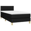 vidaXL Boxspringbett mit Matratze Schwarz 90x190 cm Stoff