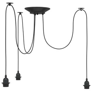 vidaXL Pendelleuchte mit 3 Fassungen E27 Schwarz Metall