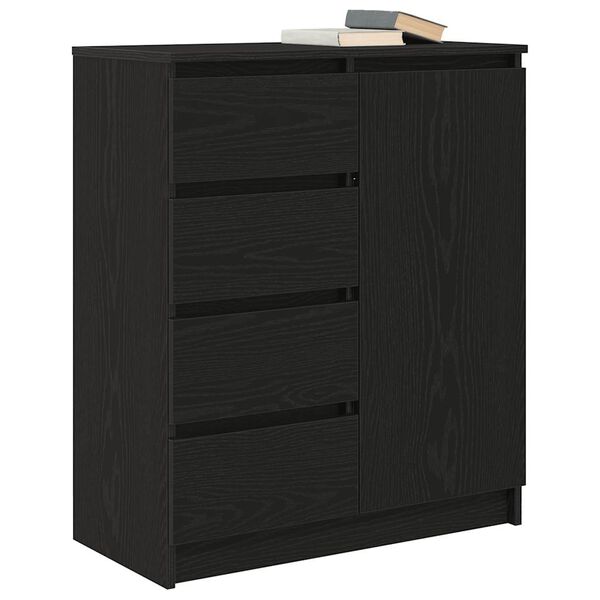 vidaXL Sideboard mit Schubladen Schwarz Eichen-Optik 71x35x84 cm