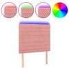 vidaXL LED Kopfteil Rosa 90x5x118/128 cm Samt