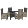 vidaXL Garten Essgruppe 5 stk. Grau Poly-Rattan