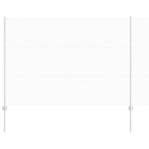 vidaXL Zaun mit Pfosten Silber 1,5 x 10 m Stahl