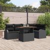 vidaXL Garten-Sofa-Set mit Kissen 6 pcs Schwarz