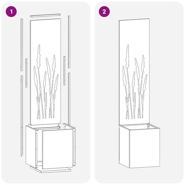 vidaXL Garten Sichtschutz-Leinwand Rostig 32 x 140 cm Wetterfeststahl