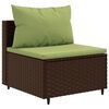 vidaXL 4-tlg. Garten-Sofagarnitur mit Kissen Braun Poly Rattan