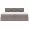 vidaXL Ottoman-Bett mit Matratze Taupe 200x200 cm Stoff