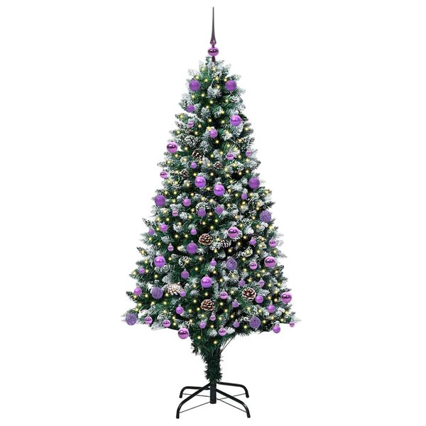 vidaXL K&uuml;nstlicher Weihnachtsbaum mit 300 LEDs mit St&auml;nder Gr&uuml;n 180 cm