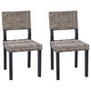 vidaXL 2 pcs Schwarz gewaschen 45 x 55 x 84 cm Kubu Rattan