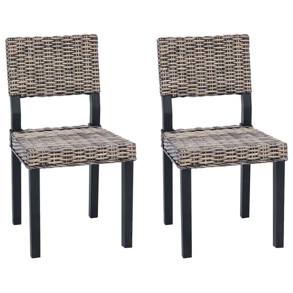 vidaXL 2 pcs Schwarz gewaschen 45 x 55 x 84 cm Kubu Rattan