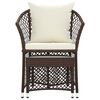 vidaXL 2-tlg. Garten-Lounge-Set mit Kissen Braun Poly Rattan