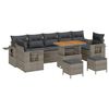 vidaXL Gartensofa-set mit Kissen 10 pcs Grau Poly-Rattan