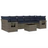 vidaXL 8-teiliges Gartensofa-Set mit Kissen, grau, Polyrattan