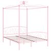 vidaXL Himmelbett-Gestell Rosa Metall 160 x 200 cm