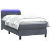 vidaXL Boxspringbett mit Matratze & LED Dunkelgrau 80x210 cm Samt