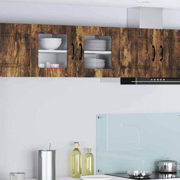 vidaXL K&uuml;chenschrank mit Regal 2 pcs Ger&auml;ucherte Eiche 40 x 31 x 40 cm