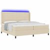 vidaXL LED Boxspringbett mit Matratze Creme 200 x 200 cm Stoff