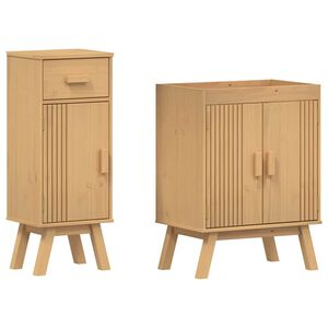 vidaXL Badezimmermöbelset mit Speicher 2 pcs Braun 114 x 43 x 73.5 cm