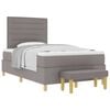 vidaXL Boxspringbett mit Matratze Taupe 120 x 190 cm Stoff