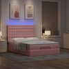 vidaXL Ottoman-Bett mit Matratzen & LEDs Rosa 140x190 cm Samt