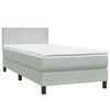 vidaXL Boxspringbett mit Matratze Hellgrau 90x210 cm Samt