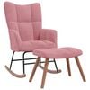 vidaXL Schaukelstuhl mit Hocker Samt Rosa