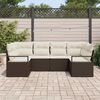 vidaXL Sofa Set mit Kissen 6 pcs Braun Poly Rattan