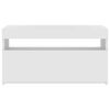 vidaXL TV-Schrank mit LED-Leuchten Hochglanz-Weiß 75x35x40 cm