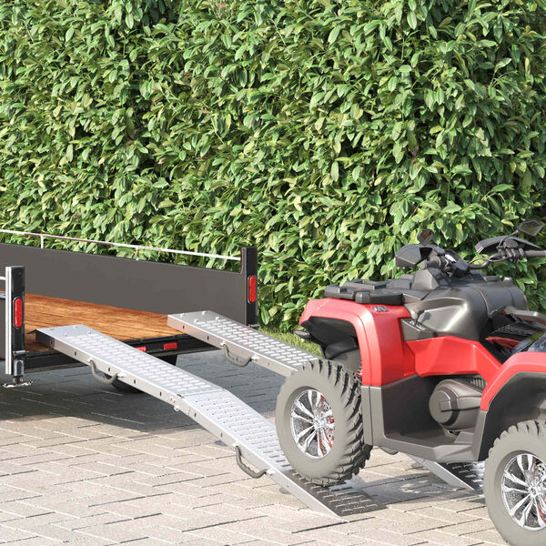 vidaXL Laderampe 2 pcs Silber 186 x 23 x 4,5 cm Verzinkter Stahl