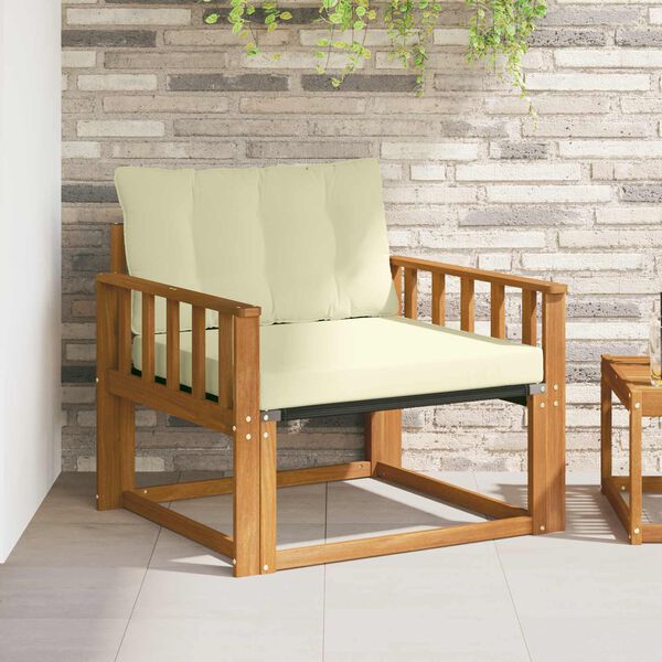 vidaXL Outdoor-Sofagarnitur Massives Akazienholz und Textilene Natur