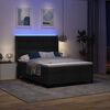 vidaXL LED Boxspringbett mit Matratze Schwarz 140 x 200 cm Stoff