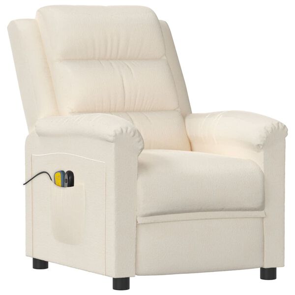 vidaXL Massagesessel Elektrisch Creme Samt