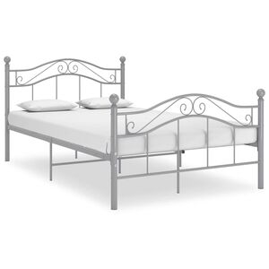 vidaXL Bett Grau Metall 120x200 cm