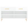 vidaXL Schuhbank Hochglanz-Weiß 102x35x55 cm Holzwerkstoff