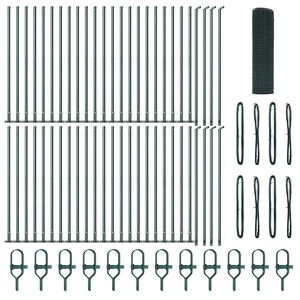 vidaXL Zaunpfosten Gr&uuml;n 100 x 1 m (12 x 12 mm Maschen) Stahl und PVC