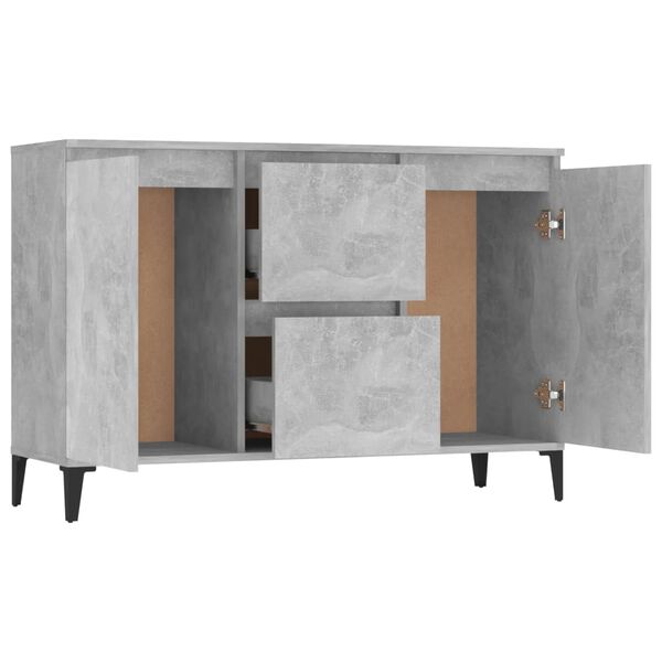 vidaXL Sideboard Betongrau 102x35x70 cm Holzwerkstoff