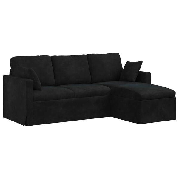 vidaXL Sofa Schwarz Gesamtabmessungen: 198 x 134 x 80 cm (B x T x H)