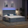 vidaXL Ottoman-Bett mit Matratzen & LEDs Dunkelgrau 160x200 cm Samt