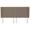 vidaXL Kopfteil mit Ohren Taupe 203x23x118/128 cm Stoff
