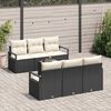 vidaXL Gartensofa-set mit Kissen 7 pcs Schwarz und Creme Poly-Rattan