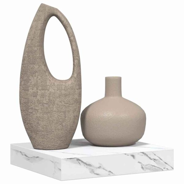 vidaXL Wandregal Wei&szlig; Marmor 23 x 23,5 x 4 cm Holzwerkstoff