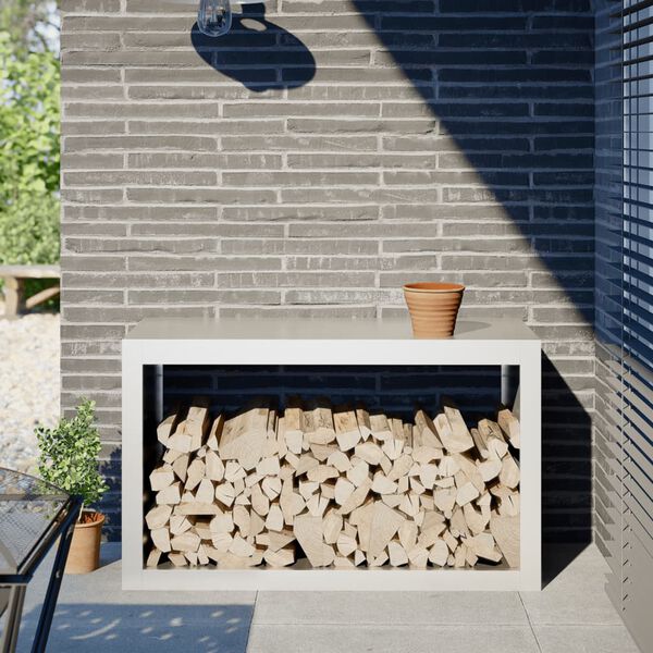 vidaXL Brennholzregal Wei&szlig; 100x40x60 cm Stahl