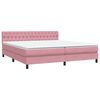 vidaXL Boxspringbett mit Matratze Rosa 180x210 cm Samt