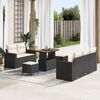 vidaXL Gartensofa-set mit Kissen 8 pcs Schwarz Poly-Rattan