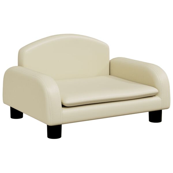 vidaXL Kindersofa Creme 50x40x30 cm Kunstleder