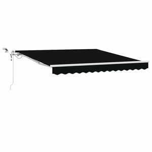 vidaXL Ausziehbare Markise Schwarz 350 x 250 cm Polyester